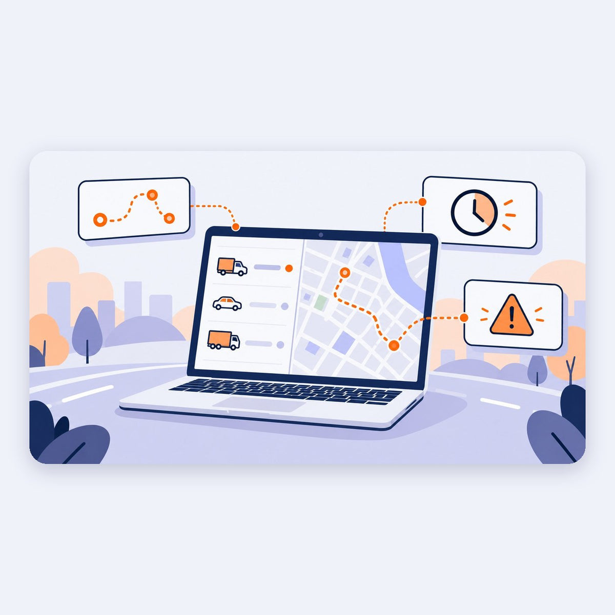 Lo que ves en el ordenador: recorridos, paradas y alertas